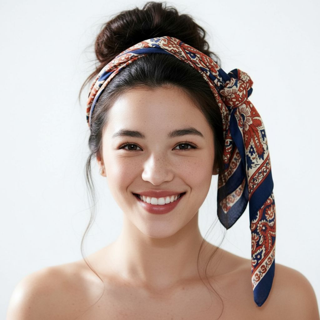 Messy Bun with a Scarf